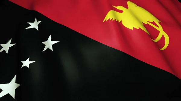 Waving Realisztikus Pápua Guinea Zászló Háttérben Illusztráció — Stock Fotó