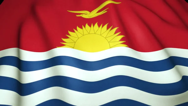 Drapeau Kiribati Réaliste Sur Fond Illustration — Photo