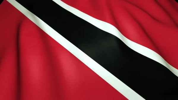 Sventolando Bandiera Realistica Trinidad Sullo Sfondo Illustrazione — Foto Stock