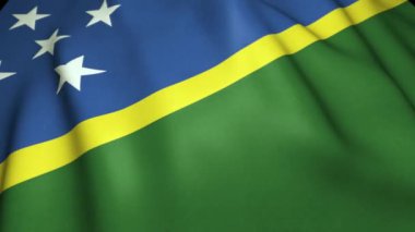 Sallanan gerçekçi Solomon Adası bayrağı 4K, döngü animasyonu