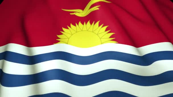 Gerçekçi Kiribati Adası Bayrağı Sallayarak Döngü Animasyonu — Stok video