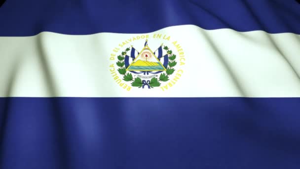 Macha Realistyczna Flaga Salwadoru Rozdzielczości Animacja Pętlowa — Wideo stockowe