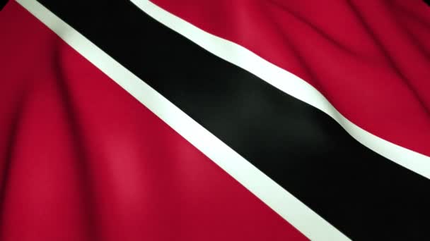 Realistische Trinidad Flagge Schwenken Loop Animation — Stockvideo