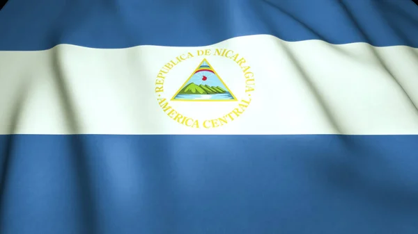 Bandera Nicaragua Realista Ondeando Sobre Fondo Ilustración —  Fotos de Stock