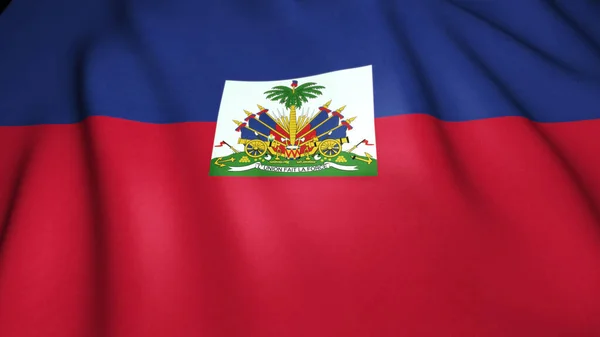 Sventolando Bandiera Haiti Realistica Sullo Sfondo Illustrazione — Foto Stock