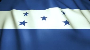 4K 'da gerçekçi Honduras bayrağı sallamak, döngü animasyonu