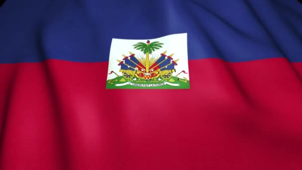 Acenando Bandeira Haiti Realista Animação Loop — Vídeo de Stock