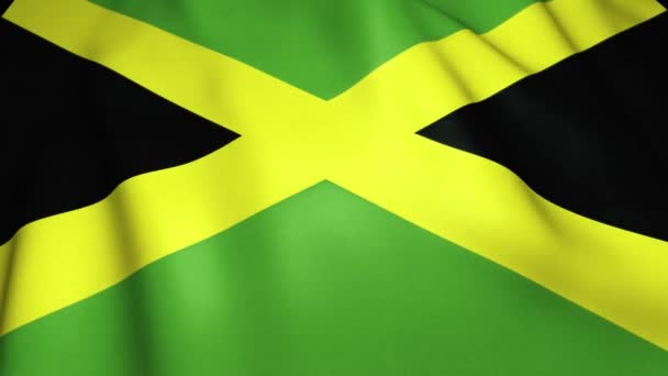 Acenando Bandeira Jamaica Realista Animação Loop — Vídeo de Stock