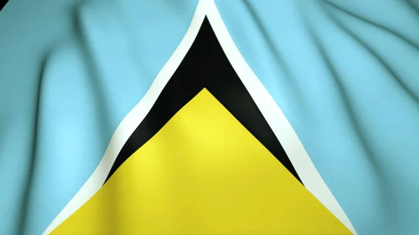 Das Schwenken Der Realistischen Lucia Flagge Auf Hintergrund Illustration — Stockfoto