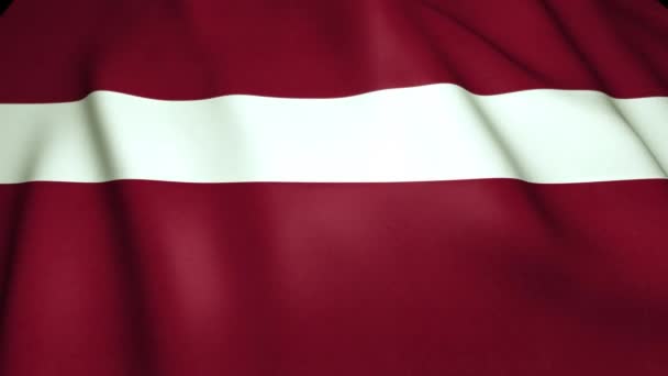 Ondeando Bandera Realista Letonia Animación Bucle — Vídeos de Stock