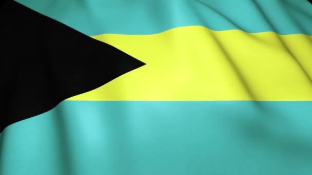 Realistische Bahamas Flagge Loop Animation — Stockvideo