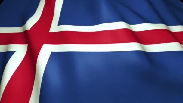 Das Schwenken Einer Realistischen Isländischen Flagge Loopanimation — Stockvideo