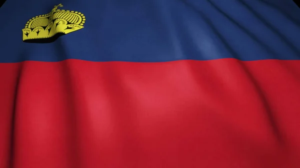 Zwaaien Realistische Liechtenstein Vlag Achtergrond Illustratie — Stockfoto