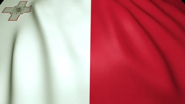 Κυματίζοντας Ρεαλιστική Σημαία Της Μάλτας Στο Παρασκήνιο Εικονογράφηση — Φωτογραφία Αρχείου
