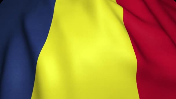 Waving realistic flag of Romania in 4K, loop animation