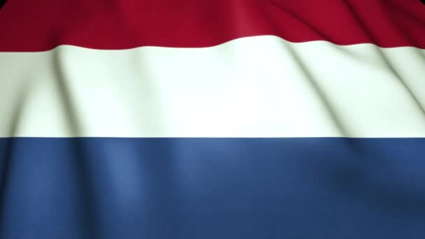 Κυματίζοντας Ρεαλιστική Σημαία Της Ολλανδίας Επανάληψη Animation — Αρχείο Βίντεο
