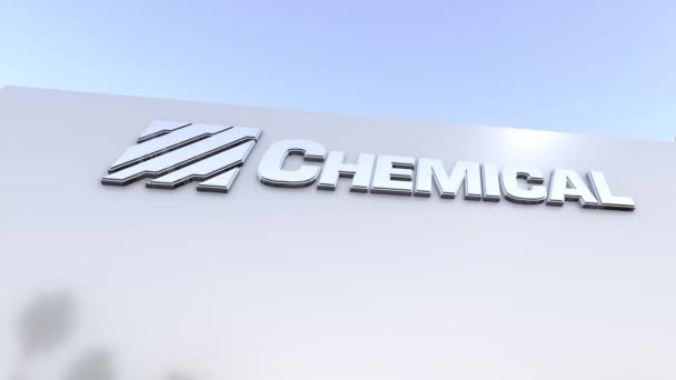 Fém Chemical Bank Embléma Egy Tükrözött Felületen — Stock videók