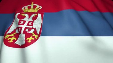 Arka planda gerçekçi Sırbistan bayrağı sallıyor, döngü animasyonu