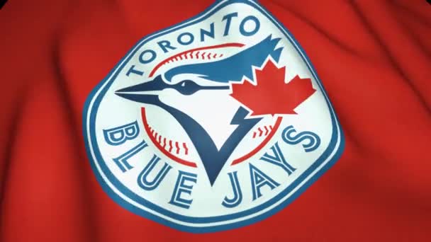 Machanie Białą Flagą Symbolem Toronto Blue Jays Animacja Pętlowa — Wideo stockowe