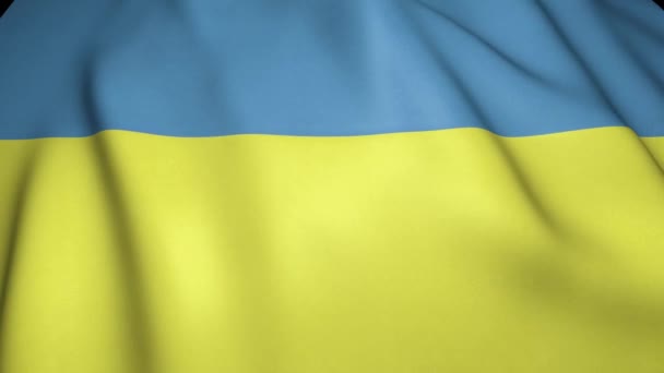 在背景上挥动现实的乌克兰国旗 循环动画 — 图库视频影像
