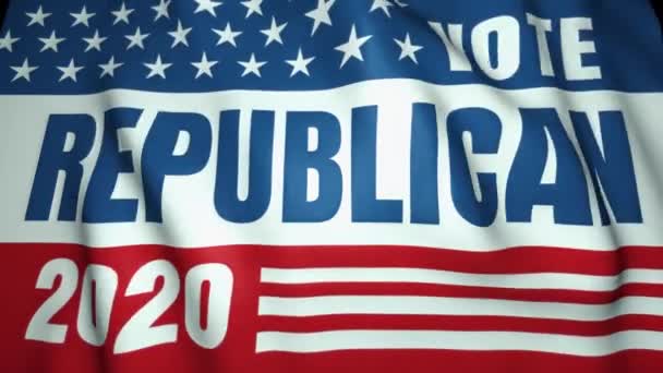 Zwaaiende Vlag Stem Ons Republikeinse Partij Achtergrond Loop Animatie Verkiezing — Stockvideo