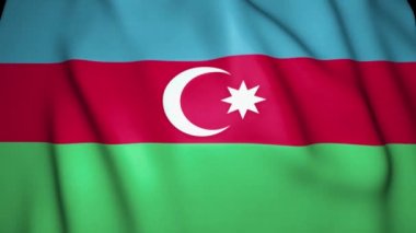 4K 'da gerçekçi Azerbaycan bayrağı sallamak, döngü animasyonu