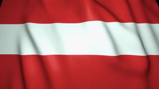 Κυματίζοντας Ρεαλιστική Σημαία Αυστρίας Βρόχο Animation — Αρχείο Βίντεο