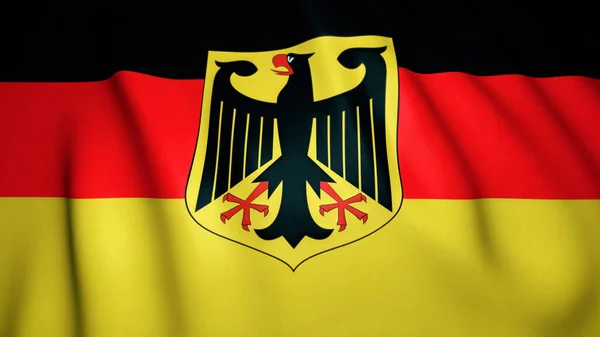 Acenando Realista Alemanha Bandeira Fundo Ilustração — Fotografia de Stock