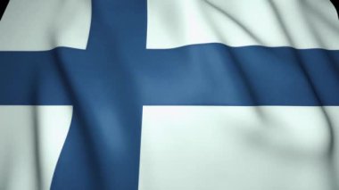 Gerçekçi Finlandiya bayrağı, 4k arkaplan, döngü animasyonu