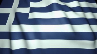 Sallanan gerçekçi Yunanistan bayrağı, 4k arkaplan, döngü animasyonu