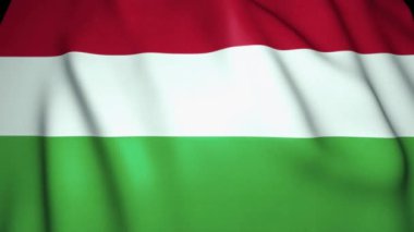Sallanan gerçekçi Macaristan bayrağı, 4k arkaplan, döngü animasyonu