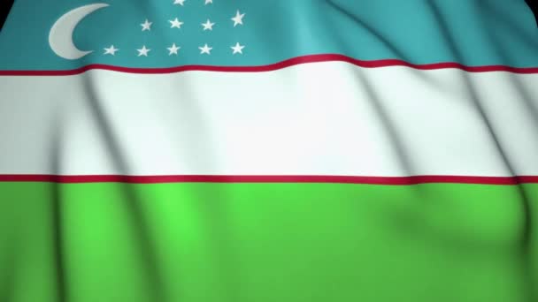 Ожидание Реалистичного Узбекского Флага Фон Мультипликация Стиле Loop — стоковое видео