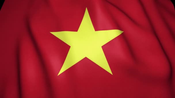 Fala Realistyczna Flaga Wietnamu Tło Animacja Pętlowa — Wideo stockowe
