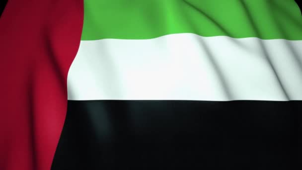 Ожидание Реалистичного Флага Объединенных Арабских Эмиратов Фон Loop Анимация — стоковое видео