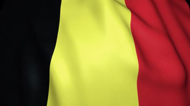 Fluturând Steagul Realist Belgia Fundal Animație Buclă — Videoclip de stoc