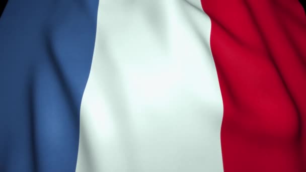 Waving Realistic France Flag Background Loop Animation — Stock Video