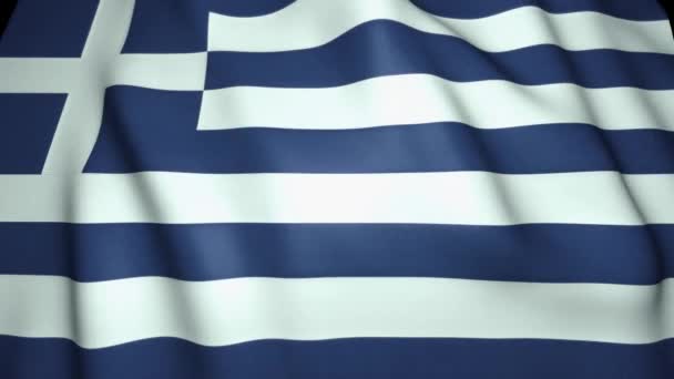 現実的なギリシャの旗 4Kの背景 ループアニメーションを振って — ストック動画