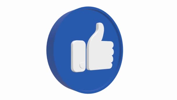 Sociala Medier Ikonen Blå Cirkel Form Tummen Upp Som Koncept — Stockvideo