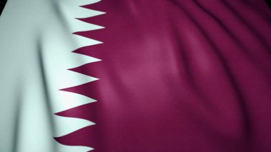 Gerçekçi Katar bayrağı arkaplanı sallıyor. 3d illüstrasyon