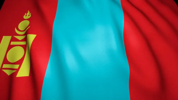 Sventolando Realistico Sfondo Bandiera Mongolia Illustrazione — Foto Stock