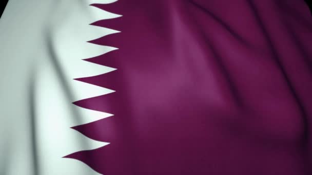 Acenando Fundo Bandeira Realista Qatar Animação Loop — Vídeo de Stock