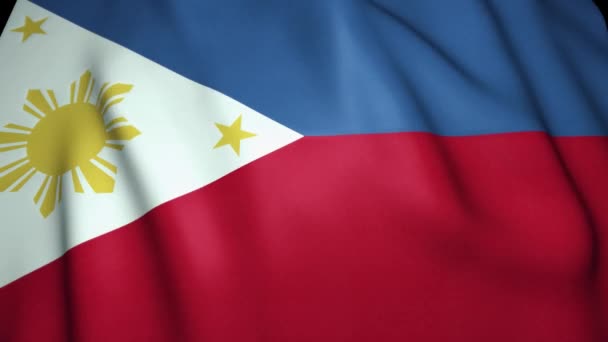 Hintergrund Wehen Realistische Philippinische Flaggen Schleifenanimation — Stockvideo