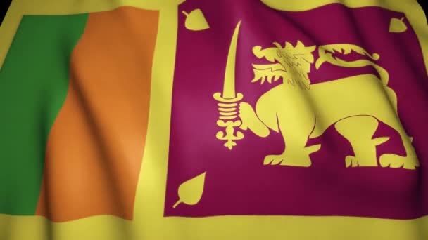 Zwaaien Met Realistische Sri Lanka Vlag Achtergrond Lusanimatie — Stockvideo
