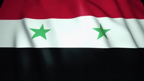 挥动现实的叙利亚国旗背景 循环动画 — 图库视频影像