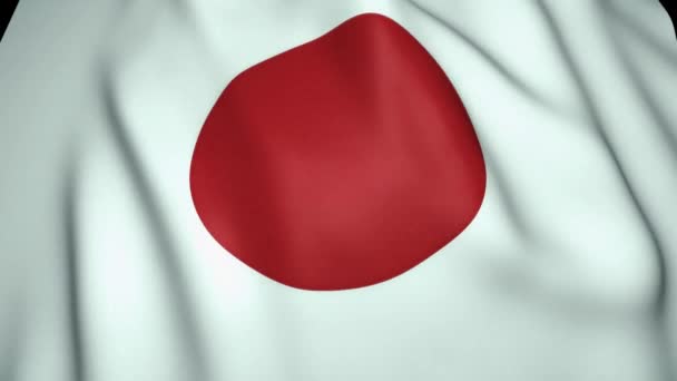 Macha Realistyczną Japońską Flagą Animacja Pętli — Wideo stockowe