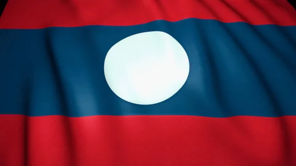 Acenando Fundo Bandeira Realista Laos Ilustração — Fotografia de Stock