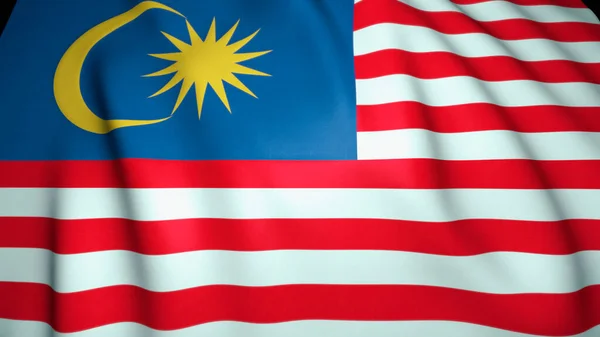 Махал Реалистичным Флагом Малайзии Иллюстрация — стоковое фото