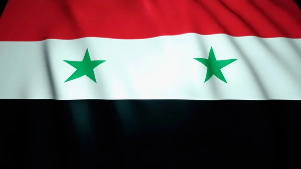 Хвиля Реалістичного Сирійського Прапора Ілюстрація — стокове фото