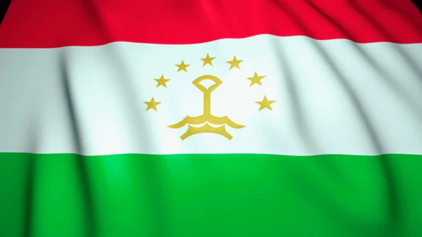 現実的なタジキスタンの国旗の背景を振る 3Dイラスト — ストック写真
