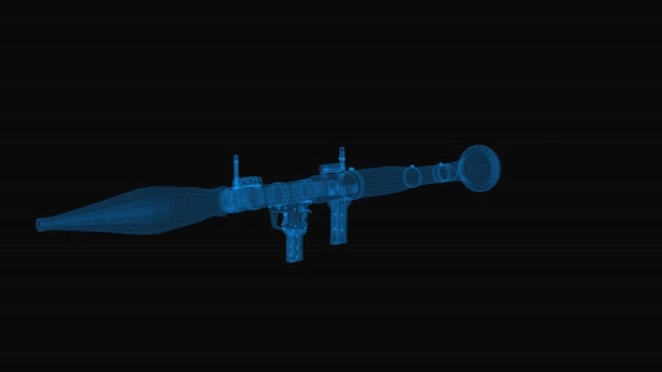 Bombası Fırlatıcı Kablo Şeması Mavi Çizgili Görüntüleme Siyah Arkaplanda Döngü — Stok video
